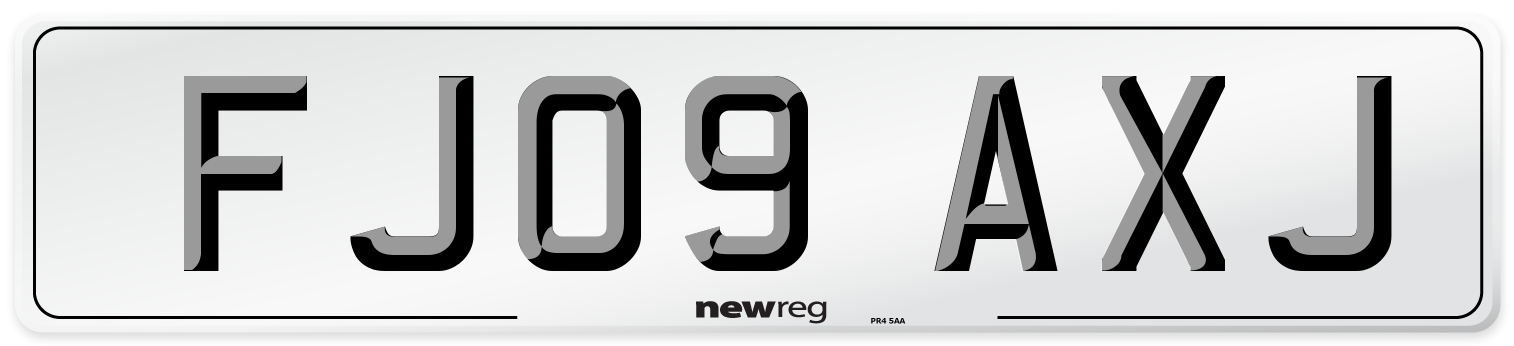 FJ09 AXJ Number Plate from New Reg